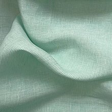 Textil - mentolové prúžky, 100 % predpraný ľan EÚ, šírka 140 cm - 15767574_