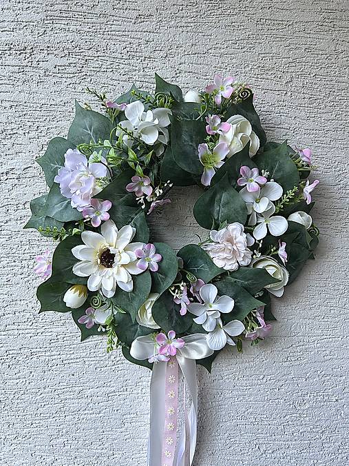 Dekorácie - Jarný veniec na dvere (4 Venček na dvere, 32cm) - 15769093_