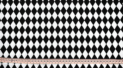 Textil - Čiernobiele kosoštvorce 65x130 cm - 15769053_