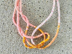 Náhrdelníky - Lanový náhrdelník oranžovo-ružový - 15768580_
