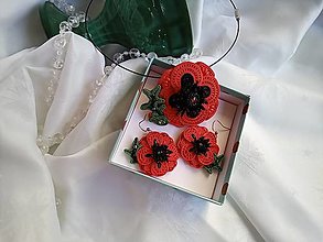 Sady šperkov - Červené maky- set šperkov - 15767773_