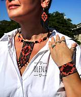 Sady šperkov - Set tkaný z rokajlových korálok Preciosa: náhrdelnik-čoker, náramok, náušnice. Slovanský etnický ornament, ručná výroba - 15768020_