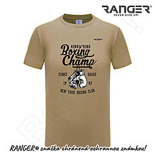 Topy, tričká, tielka - Tričko RANGER® - BOXING CHAMP (Béžová) - 15768340_