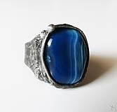 Prstene - Masívny cínovaný prsteň s liečivým kameňom achátom - 15770559_