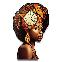 Hodiny - Africká žena nástenné hodiny - 15770021_