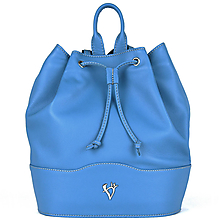 Batohy - Kožený batoh v modrej farbe - 15770711_
