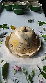 Nádoby - Keramický poklop na tanier Kvety - 15770762_