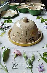 Nádoby - Keramický poklop na tanier Kvety - 15770768_