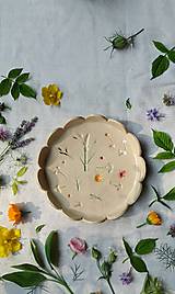 Nádoby - Keramický poklop na tanier Kvety - 15770779_