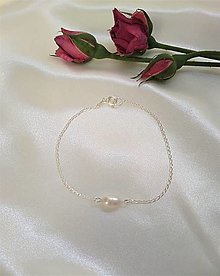 Náramky - Retiazkový náramok perla striebro Ag925/1000 (Náramok "1") - 15770688_