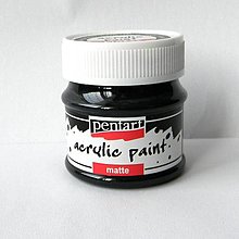 Farby-laky - Matná akrylová farba Pentart 50 ml - čierna - 15771477_