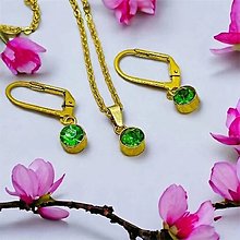 Sady šperkov - set so zelenými kamienkami S42 - 15770341_