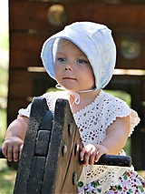 Detské čiapky - Detský ľanový čepiec Camomilla - 15772127_