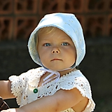 Detské čiapky - Detský ľanový čepiec Camomilla - 15772129_