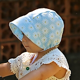Detské čiapky - Detský ľanový čepiec Camomilla - 15772130_