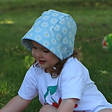 Detské čiapky - Detský ľanový čepiec Camomilla - 15772134_
