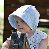 Detské čiapky - Detský ľanový čepiec Camomilla - 15772136_