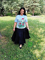 Topy, tričká, tielka - Letné kvety s makmi... maľované tričko - 15772589_