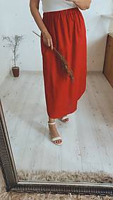 Sukne - Ľanová sukňa/ voľný štýl /DARK RED - 15772458_