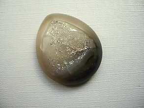 Minerály - Kabošon - onyx s drúzou 30 mm, č.6f - 15772260_