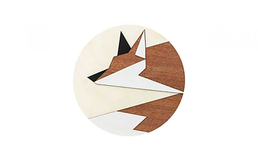 Drevená dekorácia na stenu Fox Wooden Image