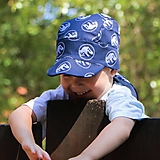 Detské čiapky - Letný detský šilt tyranosaurus modrý - 15773351_