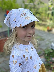Detské čiapky - Letná šatka so šiltom balóny - 15774695_
