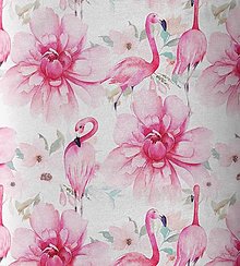 Textil - Teplákovina - plameniak ružový - 15775173_