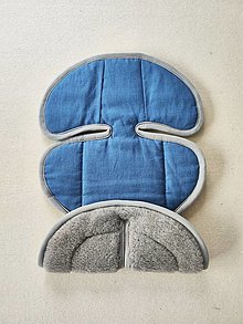 Detský textil - VLNIENKA novorodenecká zmenšovacia vložka do autosedačky Cybex Maxi cosi Cabriofix Merino Grey 100% ľan modrý - 15776803_