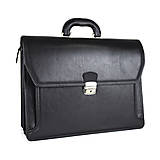 Pánske tašky - Veľká kožená aktovka v čiernej farbe s bohatou výbavou - 15775776_