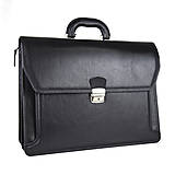 Pánske tašky - Veľká kožená aktovka v čiernej farbe s bohatou výbavou - 15775781_