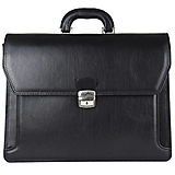 Pánske tašky - Veľká kožená aktovka v čiernej farbe s bohatou výbavou - 15775782_