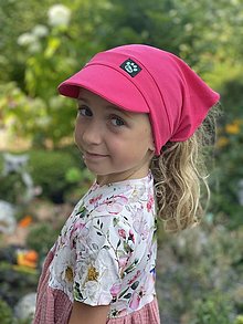 Detské čiapky - Letná šatka so šiltom cyklaménová - 15776796_