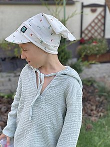 Detské čiapky - Letná šatka so šiltom tvary - 15776813_
