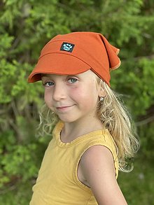 Detské čiapky - Letná šatka so šiltom terakota - 15776943_