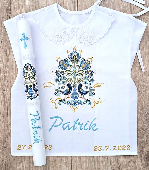 Detské oblečenie - Košieľka na krst+sviečka *Folklor - 15776237_