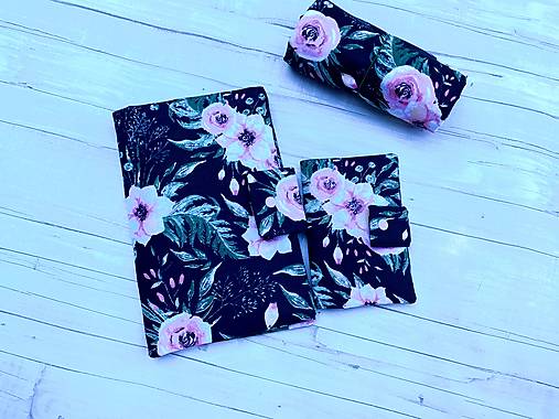 Detské doplnky - Plienkovník Ružičky/čierná - 15776049_