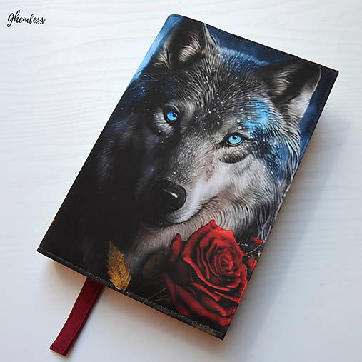  - Univerzální obal na knihu - Wolf and rose No. 2 - 15779331_