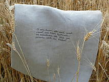 Úžitkový textil - Ľanový chlebník "Ak zabudnem, ako zurčí potok..." - 15779735_