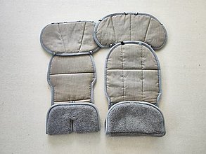 Detský textil - VLNIENKA podložka do autosedačky 100% Merino Top Super wash Grey 100% ľan Beige - 15778515_
