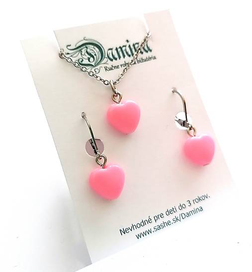 Náušnice - Sada srdiečka (ružová svetlá) - 15780076_
