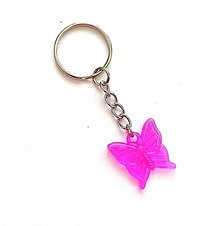 Kľúčenky - Kľúčenky detské - motýľ  (ružová) - 15779983_
