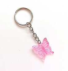 Kľúčenky - Kľúčenky detské - motýľ  (ružová svetlá) - 15779984_