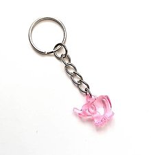 Kľúčenky - Kľúčenky detské - slon (ružová svetlá) - 15780005_