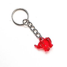 Kľúčenky - Kľúčenky detské - slon (červená) - 15780008_