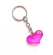 Kľúčenky - Kľúčenky detské - srdce  (ružová) - 15780016_