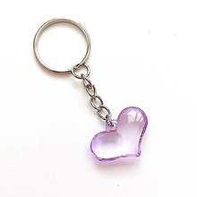 Kľúčenky - Kľúčenky detské - srdce  (fialová) - 15780018_