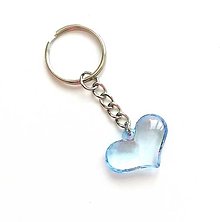 Kľúčenky - Kľúčenky detské - srdce  (modrá) - 15780019_