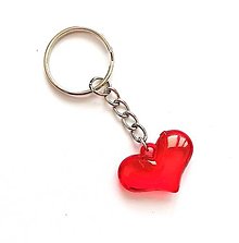 Kľúčenky - Kľúčenky detské - srdce  (červená) - 15780020_