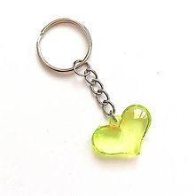 Kľúčenky - Kľúčenky detské - srdce  (zelená) - 15780023_